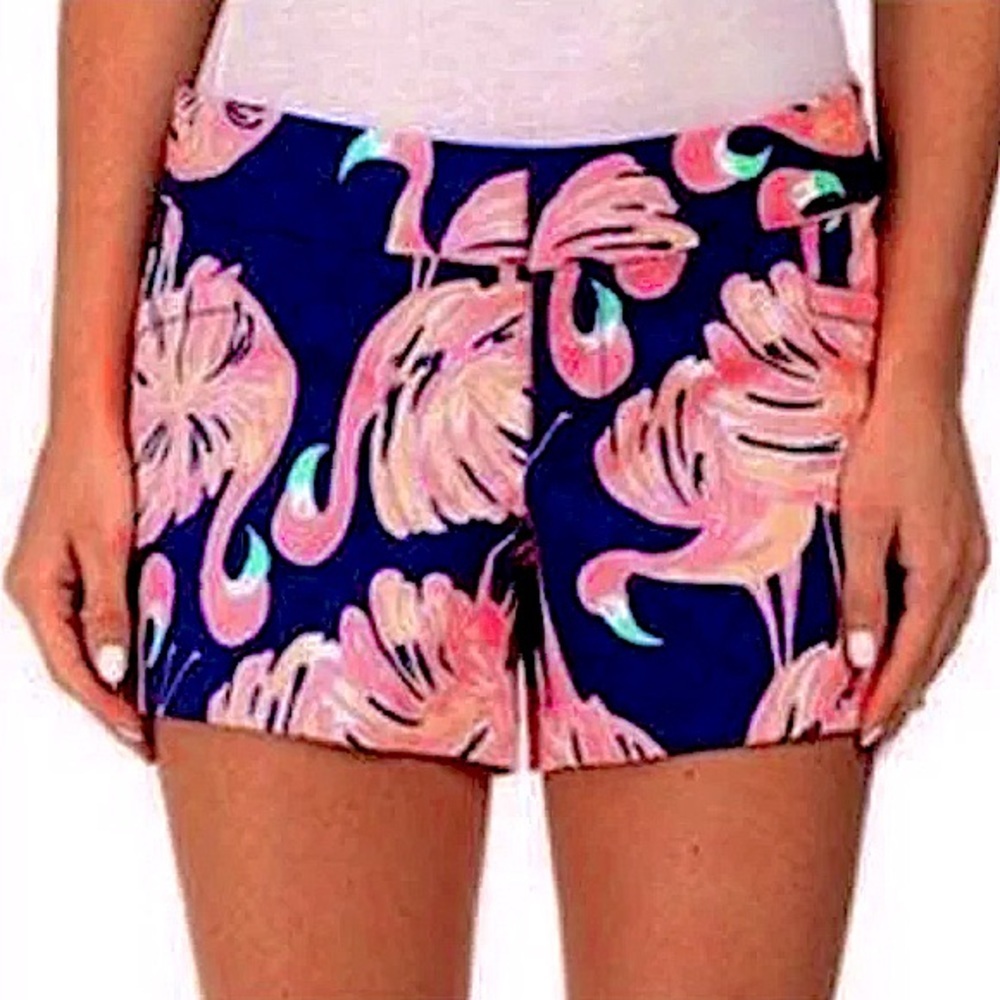 Lilly Pulitzer | Women’s navy blue w/neon Flamingo Print Women's Shorts size 00